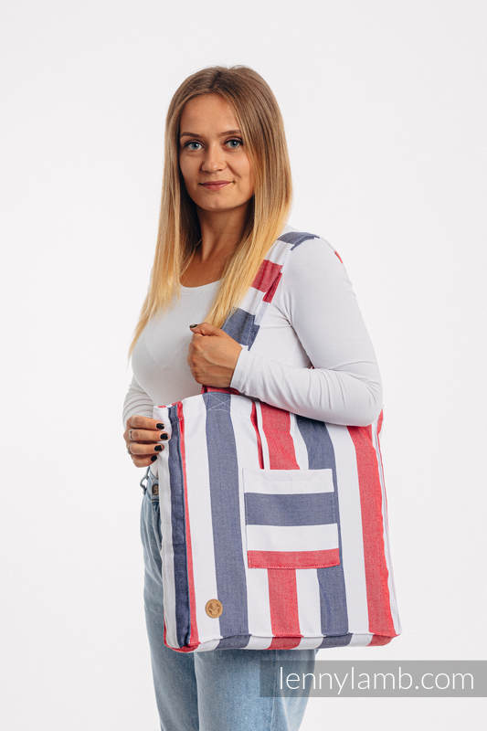 Shoulder bag made of wrap fabric (60% cotton, 40% bamboo) - MARINE - standard size 37cmx37cm (grade B) #babywearing