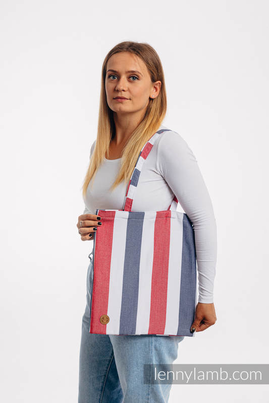 Einkaufstaschen aus gewebtem Stoff (40% Bambus, 60% Baumwolle) - MARINE #babywearing