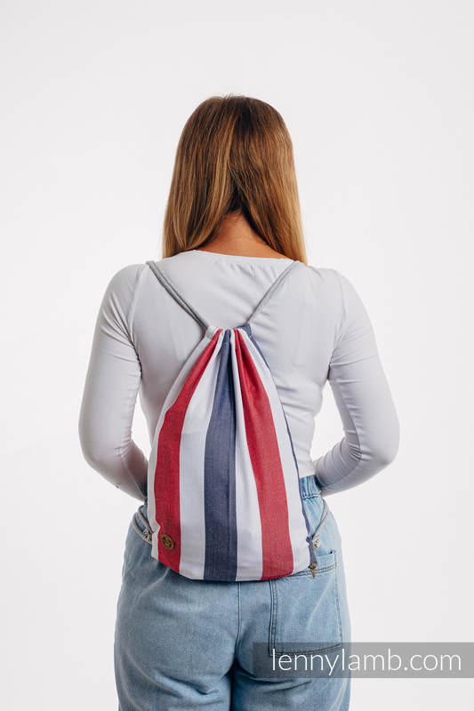Sackpack made of wrap fabric (60% cotton 40% bamboo) - MARINE - standard size 32cmx43cm #babywearing
