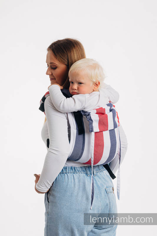 Lenny Buckle Onbuhimo baby carrier, standard size, broken-twill weave (60% cotton, 40% bamboo) - MARINE (grade B) #babywearing