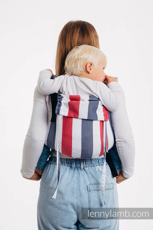 Nosidło Klamrowe ONBUHIMO z tkaniny skośno-krzyżowej (60% bawełna, 40% bambus), rozmiar Standard - MARINA (Drugi Gatunek) #babywearing