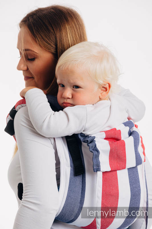 Lenny Buckle Onbuhimo baby carrier, standard size, broken-twill weave (60% cotton, 40% bamboo) - MARINE (grade B) #babywearing