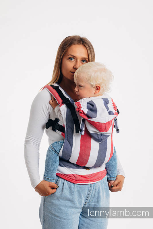 LennyGo Porte-bébé ergonomique, taille bébé, sergé brisé (40 % bambou + 60 % coton) - MARINA #babywearing