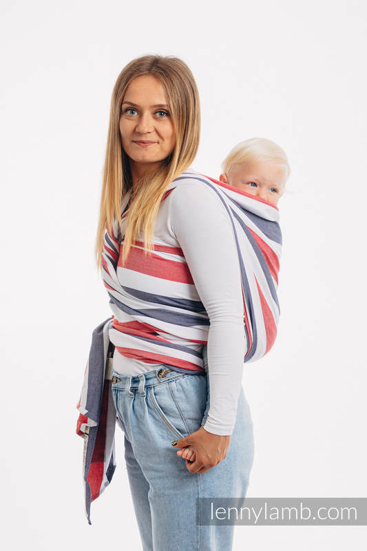 Chusta do noszenia dzieci, tkana splotem skośno-krzyżowym, bawełna z bambusem - Marina- rozmiar XL #babywearing