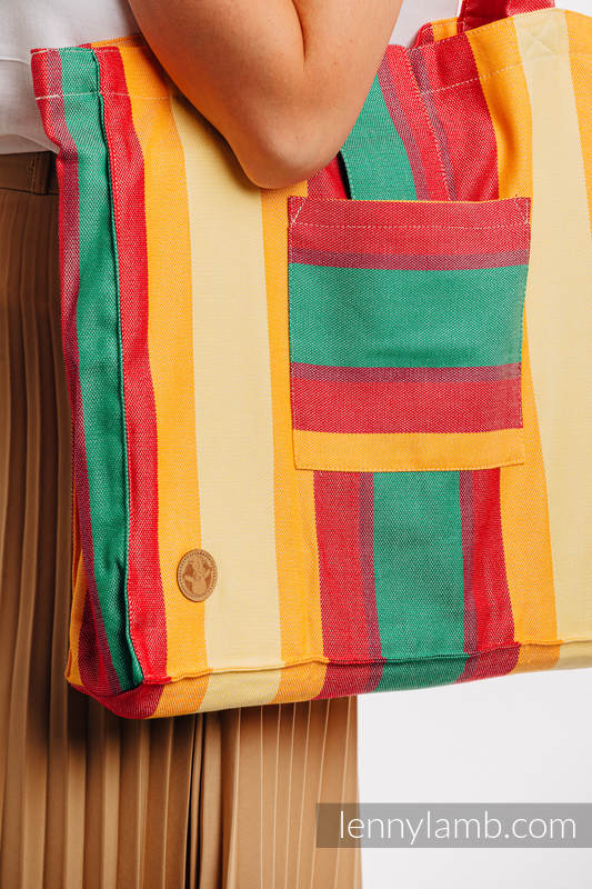 Torba na ramię z materiału chustowego, (60% bawełna, 40% bambus) - WIOSNA - uniwersalny rozmiar 37cmx37cm #babywearing
