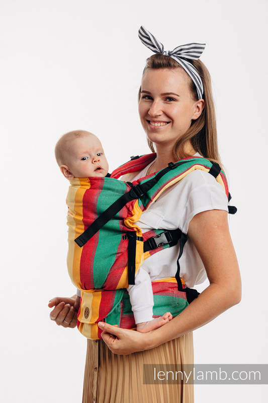 Nosidełko LennyUpGrade z tkaniny skośno-krzyżowej  (60% bawełna 40% bambus) , rozmiar standard - WIOSNA #babywearing