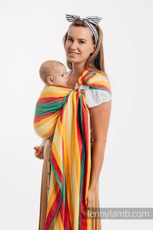 Ring Sling, Broken Twill Weave (40% bamboo + 60% cotton), with gathered shoulder - Spring - standard 1.8m #babywearing