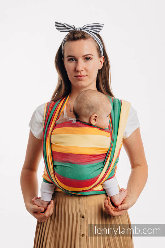 Chusta do noszenia dzieci, tkana splotem skośno-krzyżowym, bawełna z bambusem - Wiosna - rozmiar XS #babywearing