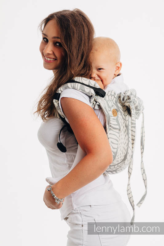 Onbuhimo de Lenny, taille standard, jacquard (85% coton, 15% bambou charcoal) - SKETCHES OF NATURE - PURE  #babywearing