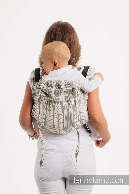 Lenny Buckle Onbuhimo baby carrier, standard size, jacquard weave (85% cotton, 15% bamboo charcoal) - SKETCHES OF NATURE - PURE  #babywearing