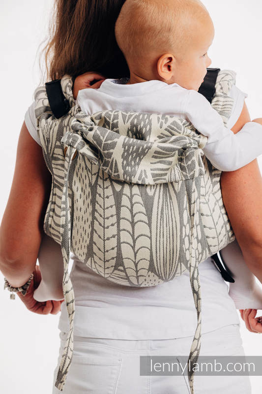 Onbuhimo de Lenny, taille standard, jacquard (85% coton, 15% bambou charcoal) - SKETCHES OF NATURE - PURE  #babywearing