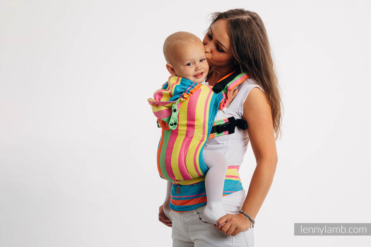 Nosidełko Ergonomiczne LennyGo z tkaniny skośnokrzyżowej (60% bawełna 40% bambus) , rozmiar Baby - PINACOLADA #babywearing