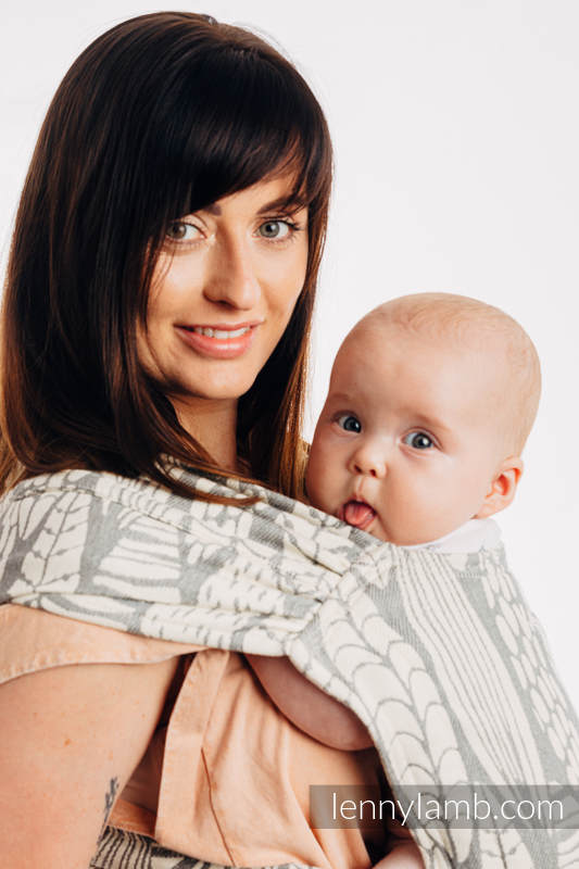 Porte-bébé LennyHybrid Half Buclke, taille standard, jacquard, (85% coton, 15% bambou charcoal) - SKETCHES OF NATURE - PURE  #babywearing