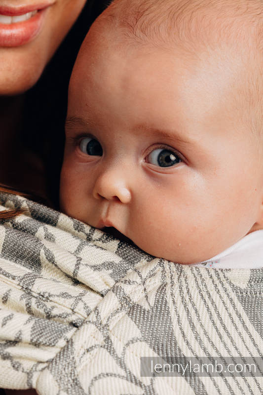 LennyHybrid Half Buckle Carrier, Standard Size, jacquard weave (85% cotton, 15% bamboo charcoal) - SKETCHES OF NATURE - PURE  #babywearing