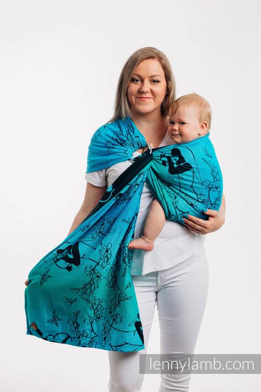 Ringsling, Jacquard Weave (100% cotton), with gathered shoulder - MATERNITY - standard 1.8m #babywearing