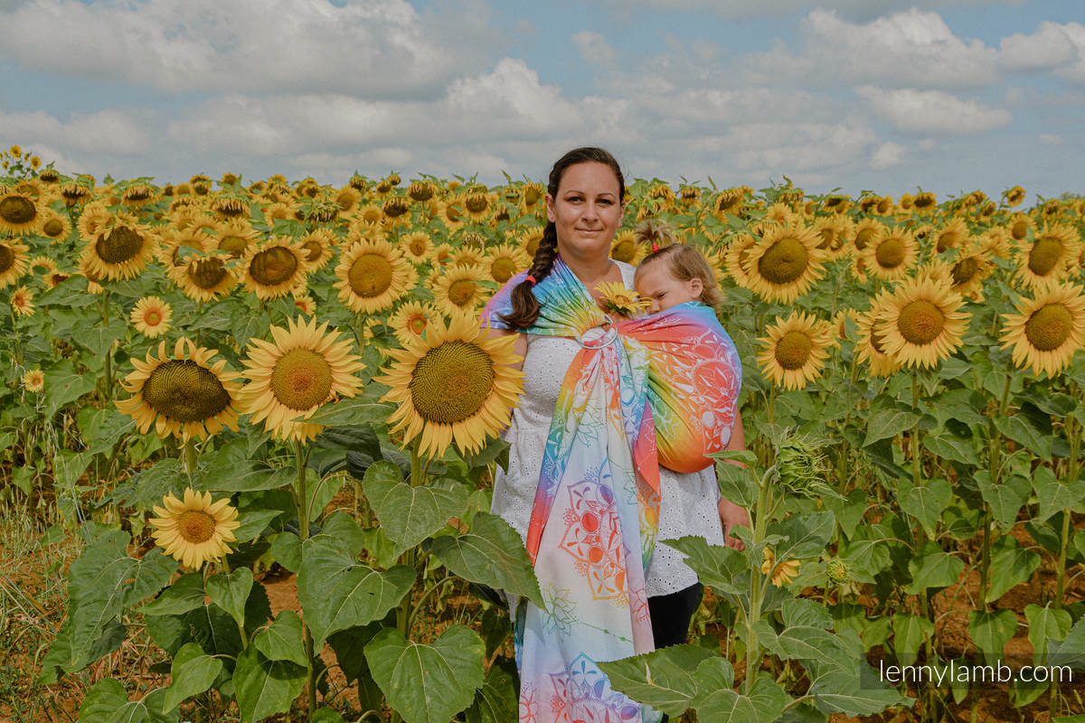 Ringsling, Jacquard Weave (100% cotton), with gathered shoulder - RAINBOW OF HOPE - standard 1.8m #babywearing