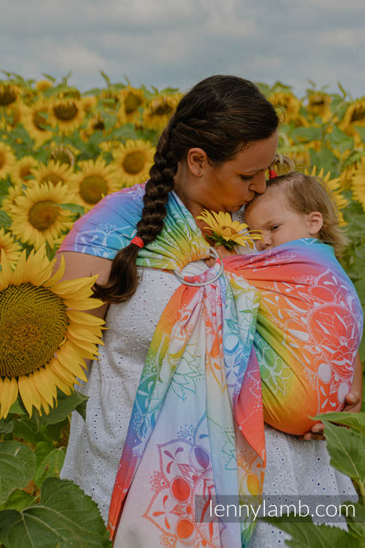 Ringsling, Jacquard Weave (100% cotton) - with gathered shoulder - RAINBOW OF HOPE  - long 2.1m #babywearing