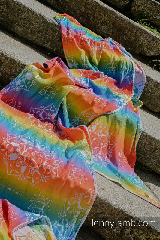 Żakardowa chusta do noszenia dzieci, bawełna - RAINBOW OF HOPE - rozmiar L (5,2 m) #babywearing