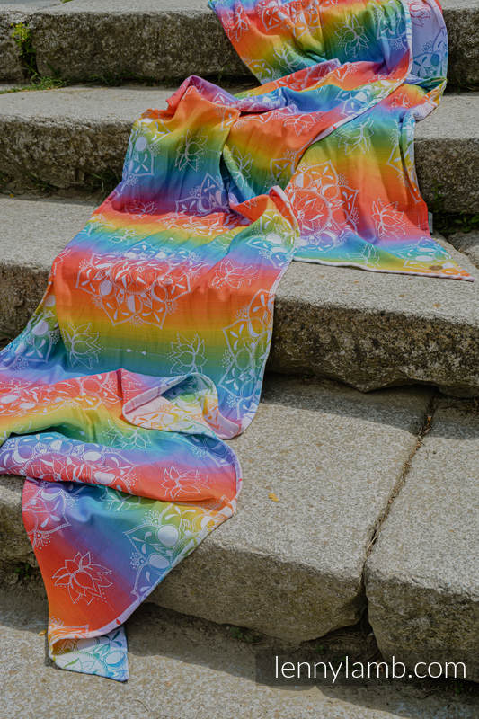 Fular, tejido jacquard (100% algodón) - RAINBOW OF HOPE - talla XS (3.6 m) #babywearing
