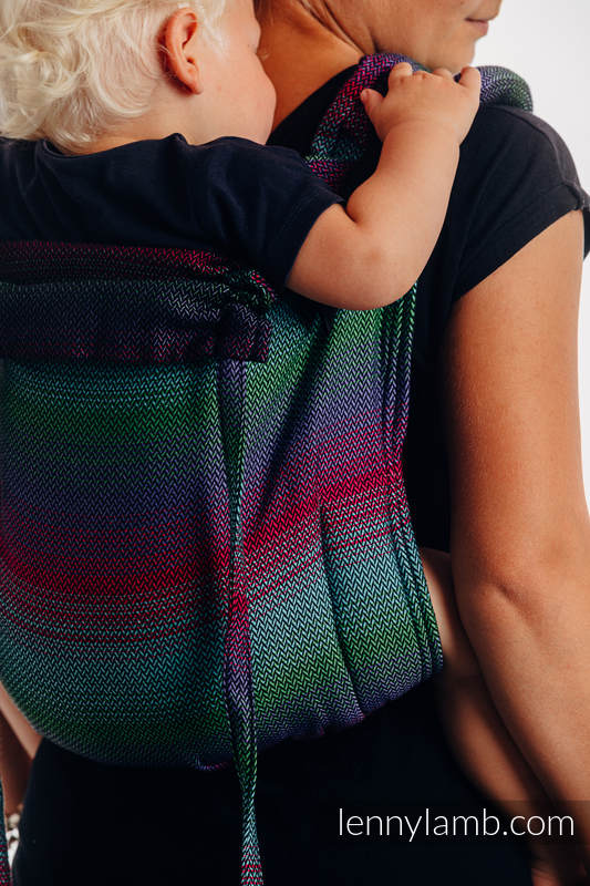Nosidło Klamrowe ONBUHIMO splot jodełkowy (100% bawełna), rozmiar Standard - MAŁA JODEŁKA IMPRESJA DARK #babywearing