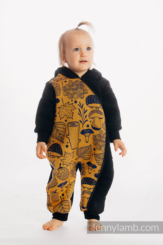 Grenouillère ours - taille 116 - Noir avec Under the Leaves - Golden Autumn #babywearing