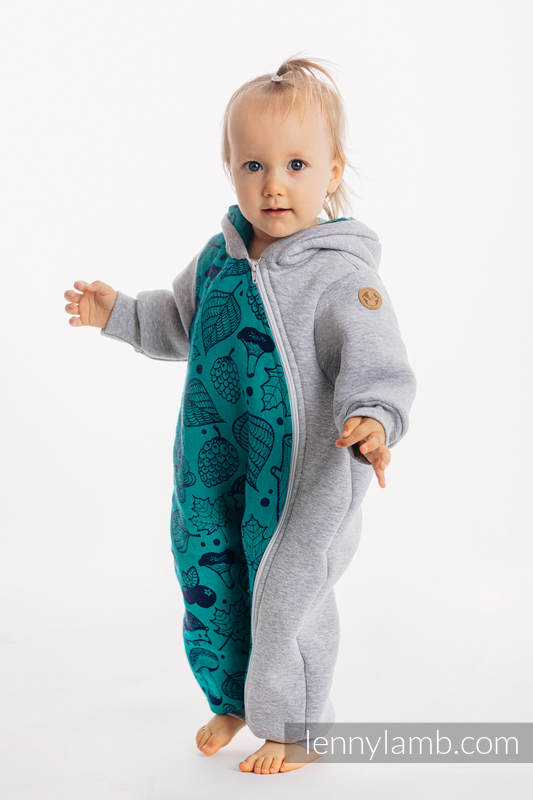 Grenouillère ours - taille 116 - Gris Chiné avec Under the Leaves #babywearing