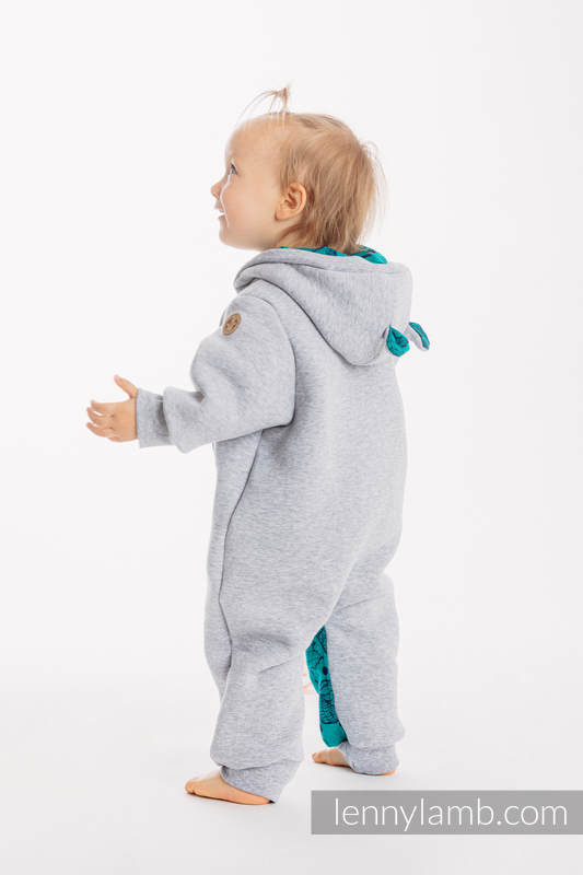 Bear Romper - size 74 - Gray melange & Under the Leaves #babywearing