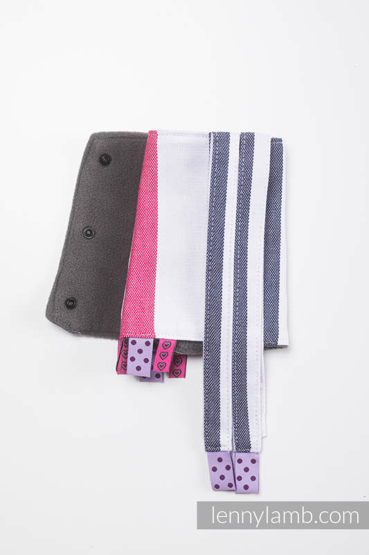 Drool Pads & Reach Straps Set, (36% cotton, 24% bamboo, 40% polyester) - MARINE #babywearing