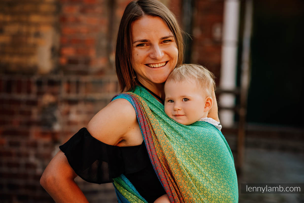 Baby Wrap with Fringes, Jacquard Weave (100% cotton) - LITTLELOVE JUNGLE - size S #babywearing