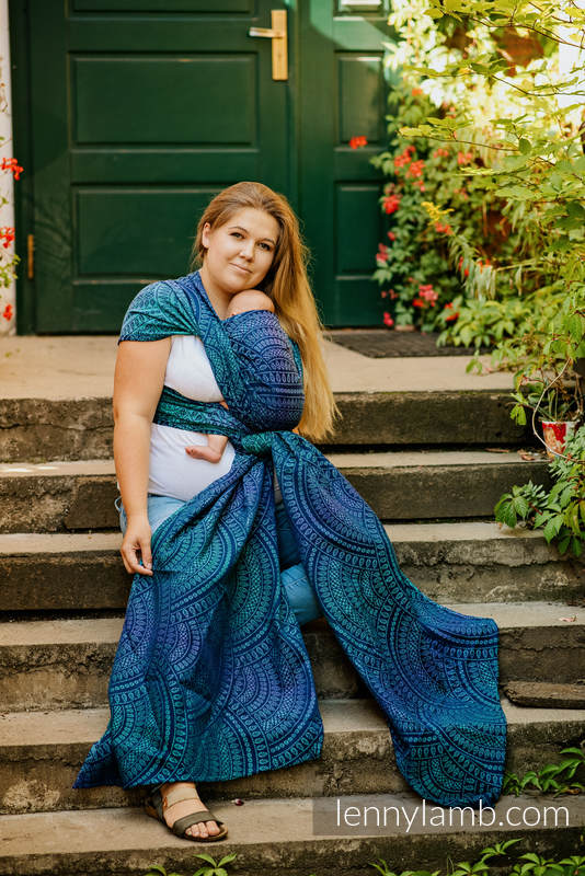 Écharpe, jacquard (100% coton) - PEACOCK’S TAIL - PROVANCE  - taille S #babywearing