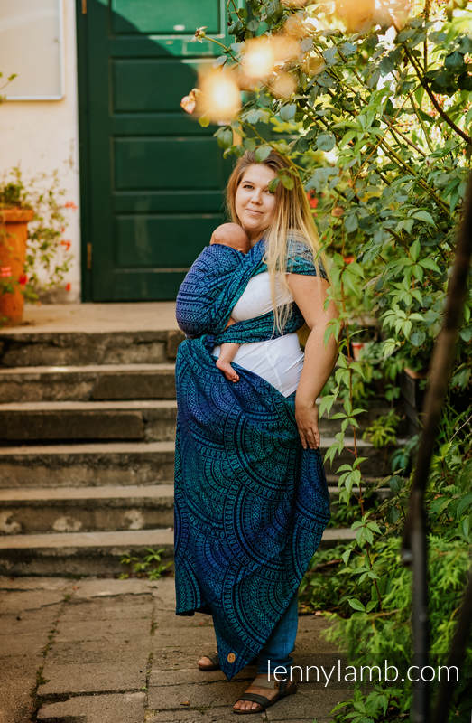 Écharpe, jacquard (100% coton) - PEACOCK’S TAIL - PROVANCE  - taille S #babywearing
