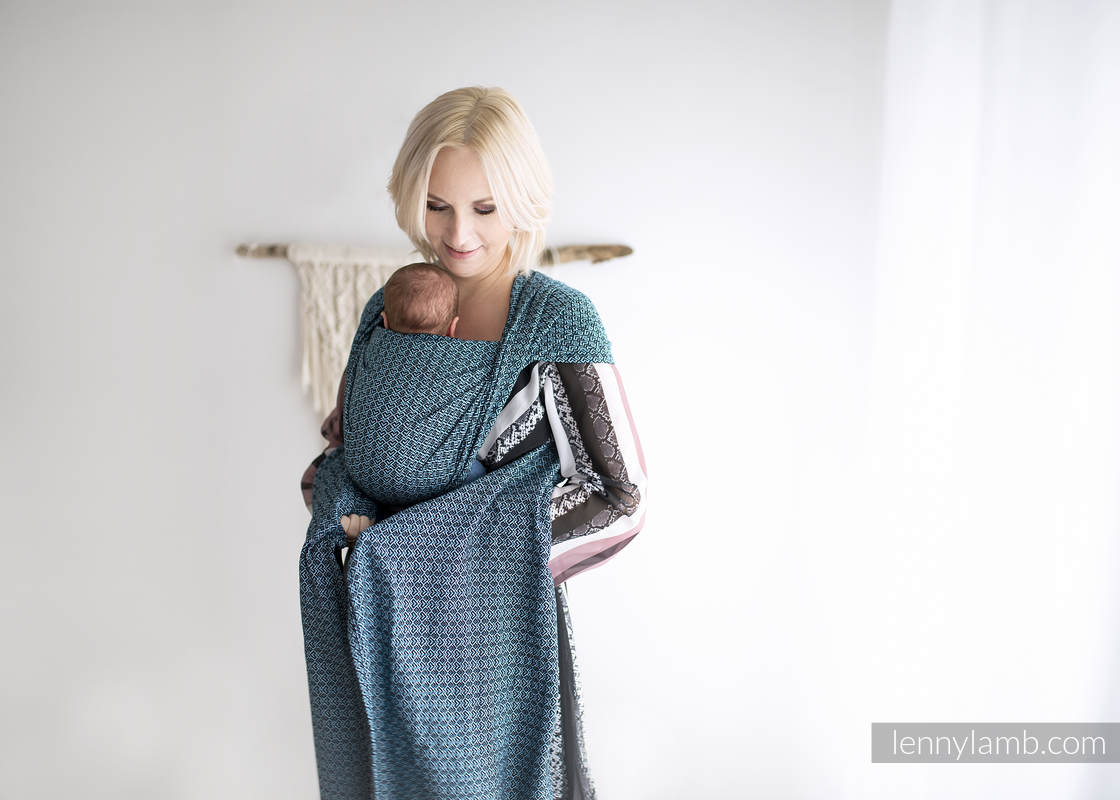 Baby sling for babies with low birthweight, Jacquard Weave, 100% cotton - LITTLE LOVE - OCEAN BLUE - size XS #babywearing