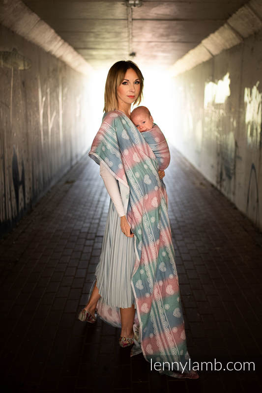 Baby Wrap, Jacquard Weave (91% cotton, 9% tencel) - UNICORN LACE - size XS #babywearing