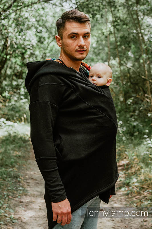Asymetryczna Bluza - Czarna z Wolny Duch Dedal - rozmiar XL #babywearing