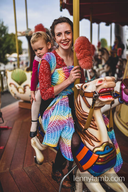 Żakardowa chusta do noszenia dzieci, bawełna - PAWI OGON - FUNFAIR - rozmiar L (drugi gatunek) #babywearing