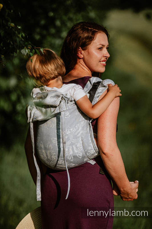 Lenny Buckle Onbuhimo Tragehilfe, Größe Standard, Jacquardwebung  (65% Baumwolle, 35% Leinen) - QUEEN OF THE NIGHT - ONLY SILENCE #babywearing