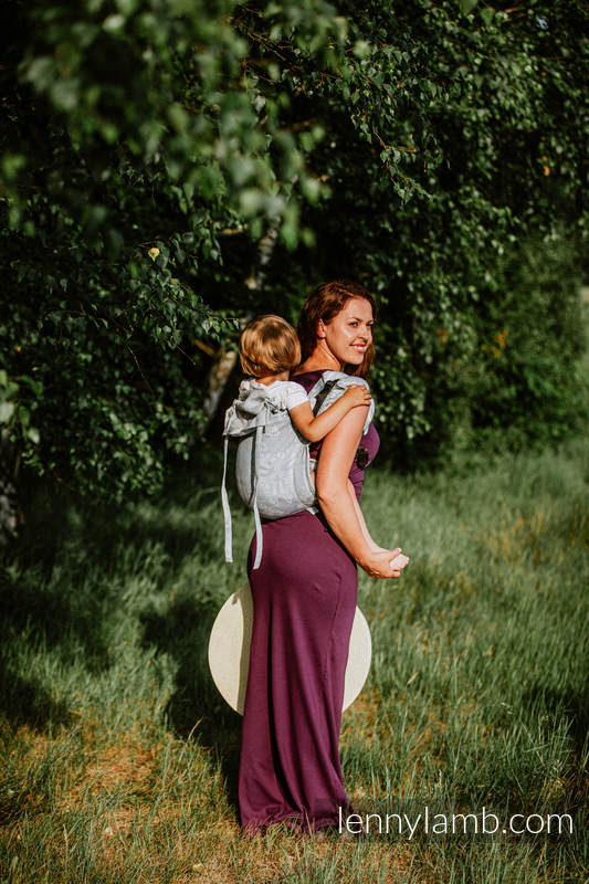 Onbuhimo de Lenny, taille standard, jacquard (65% cotton, 35% lin) - QUEEN OD THE NIGHT - ONLY SILENCE #babywearing