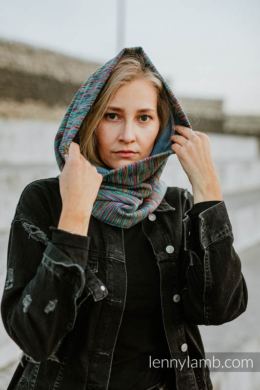 Snood Scarf (100% cotton) - COLORFUL WIND & LAPIS LAZULI #babywearing