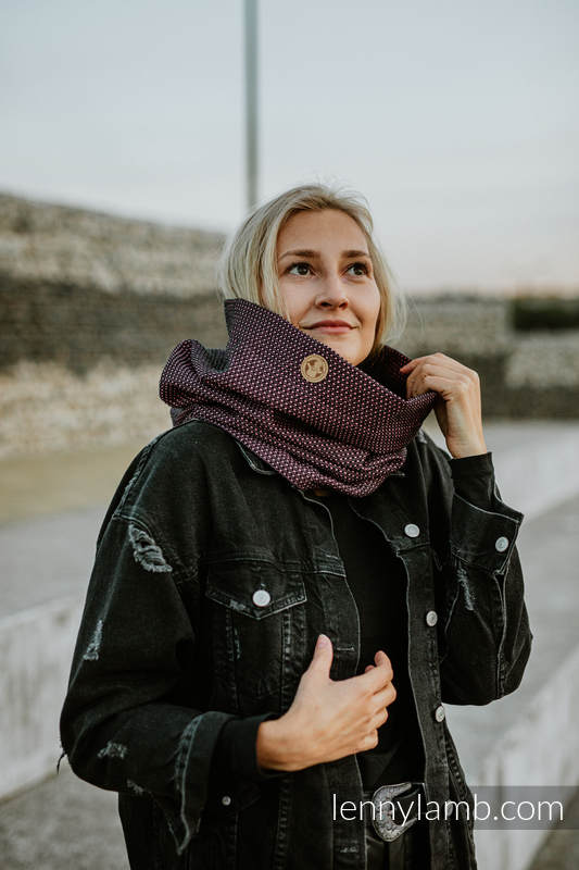 Snood Scarf (Outer fabric - 60% cotton 28% linen 12% tussah silk; Lining - 100% cotton) - LITTLE PEARL - VARIETE & BLACK #babywearing