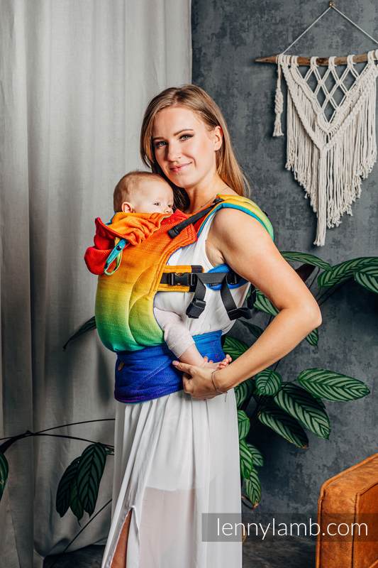 LennyGo Ergonomic Carrier, Toddler Size, jacquard weave 100% cotton - RAINBOW BABY #babywearing