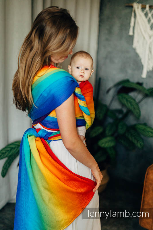 Baby Wrap, Jacquard Weave (100% cotton) - RAINBOW BABY - size XL #babywearing