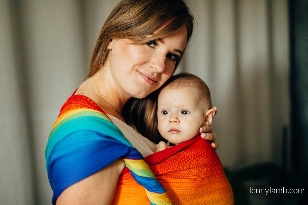 Baby Wrap, Jacquard Weave (100% cotton) - RAINBOW BABY - size XS (grade B) #babywearing
