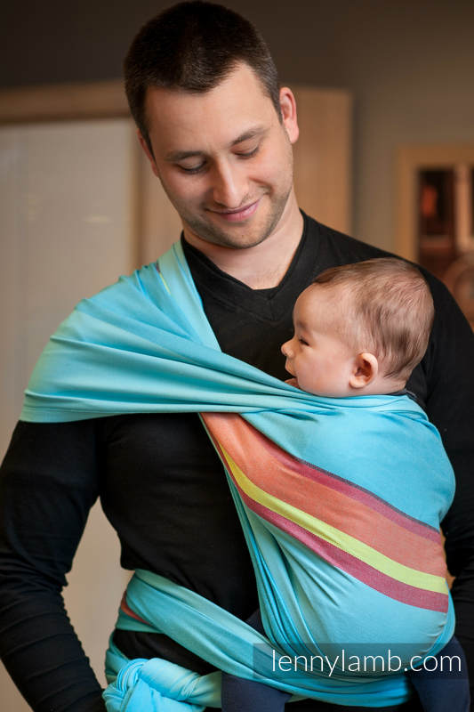 Baby Sling, Broken Twill Weave - Blue Lagoon - size L #babywearing