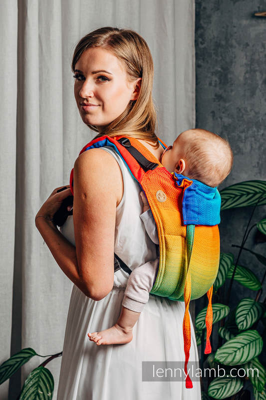 Lenny Buckle Onbuhimo baby carrier, standard size, jacquard weave (100% cotton) - RAINBOW BABY #babywearing