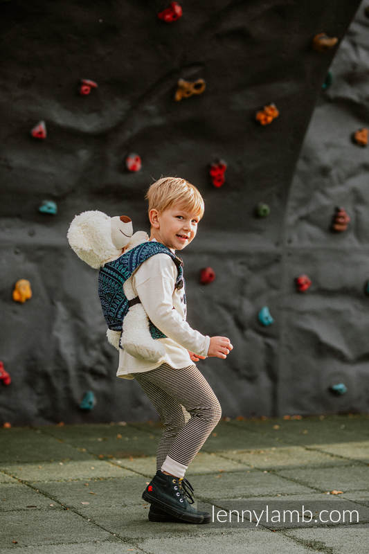 Mochila portamuñecos hecha de tejido, 100% algodón - PEACOCK’S TAIL - PROVANCE  #babywearing