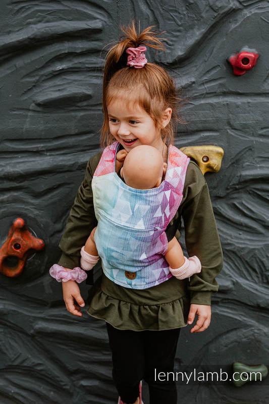 Mochila portamuñecos hecha de tejido, 100% algodón - SWALLOWS RAINBOW LIGHT #babywearing