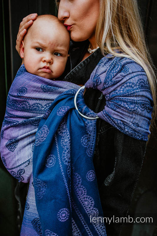 Ringsling, Jacquard Weave, with gathered shoulder (65% cotton 25% linen 10% tussah silk) - SPACE LACE -  standard 1.8m #babywearing