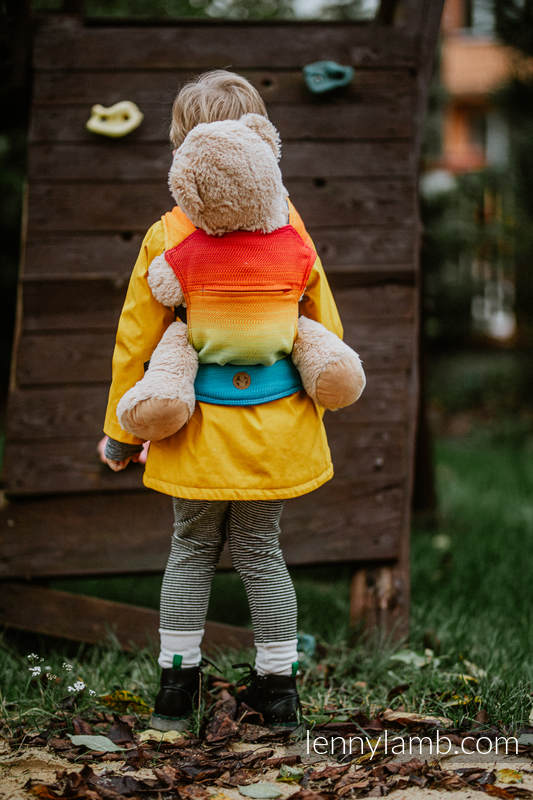 Porte-bébé pour poupée fait de tissu tissé, 100 % coton - RAINBOW BABY #babywearing
