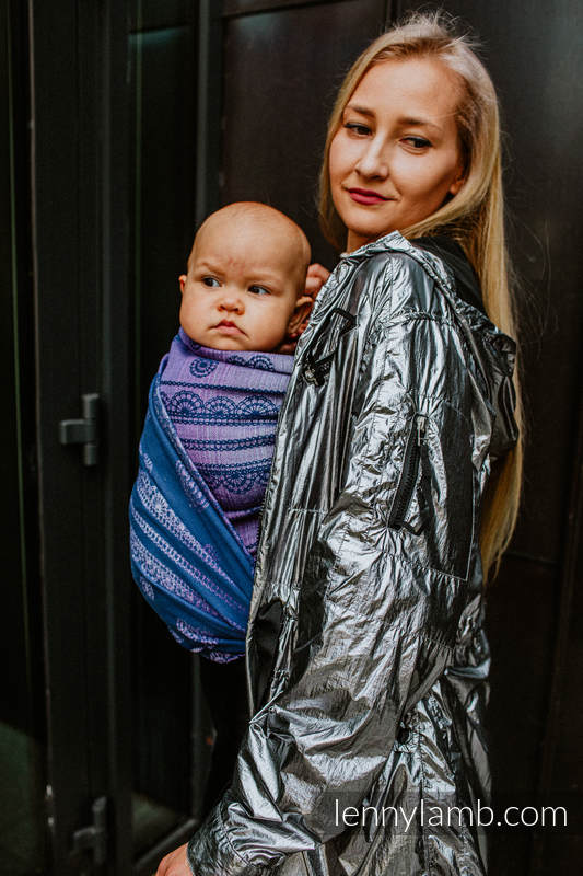Baby Wrap, Jacquard Weave (65% cotton 25% linen 10% tussah silk) - SPACE LACE - size XS #babywearing