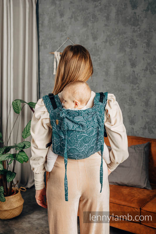 Nosidło Klamrowe ONBUHIMO z tkaniny żakardowej (100% bawełna), rozmiar Standard - PAISLEY - HABITAT #babywearing